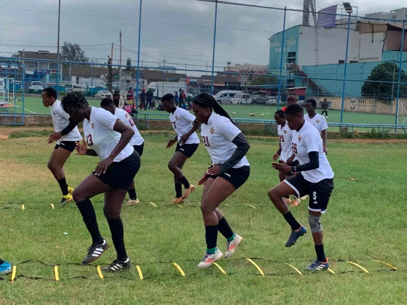 Kibera Soccer women during a training session