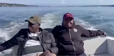 Gachagua enjoys boat ride with wife Dorcas in US