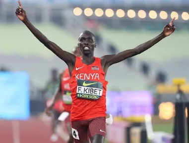 Frankline Kibet wins the men's 5,000m at the World U20 championships/ HANDOUT