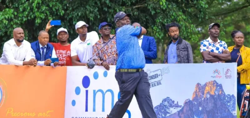 Dismas Indiza tees off at the Sunshine Development Tour East Africa Swing Ruiru Leg/HANDOUT