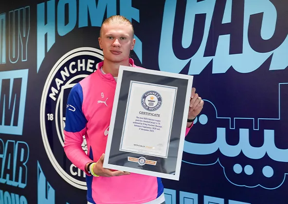 Haaland receives 4 Guinness World Records certificates