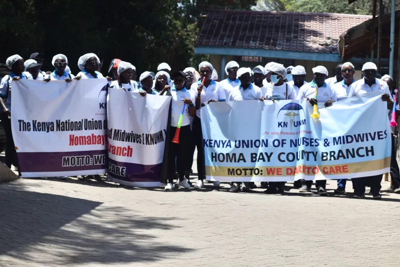 Homa Bay nurses take to streets as strike over 2017 CBA enters new phase