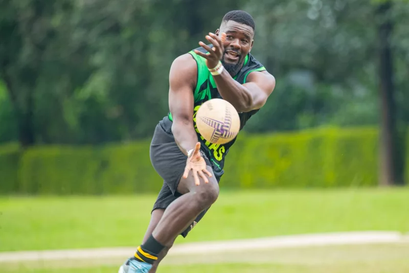 Kabras Derrick Ashiundu during a training session