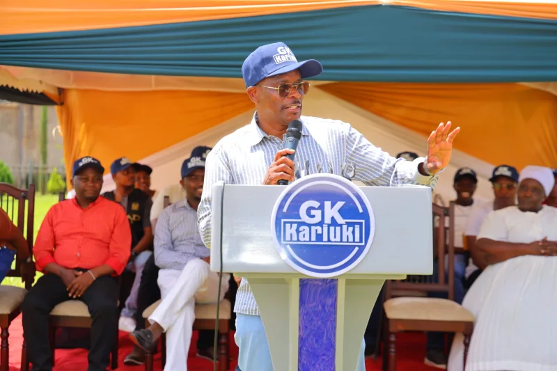 Ndia MP George Kariuki during a meeting with grassroots leaders at his Gacharu residence in Kirinyaga county on October 29, 2026/ ALICE WAITHERA