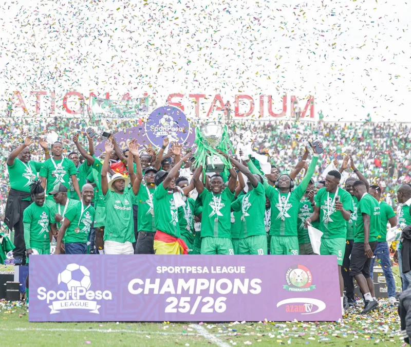 Gor Mahia celebrate after winning the 2025/26 SportPesa League