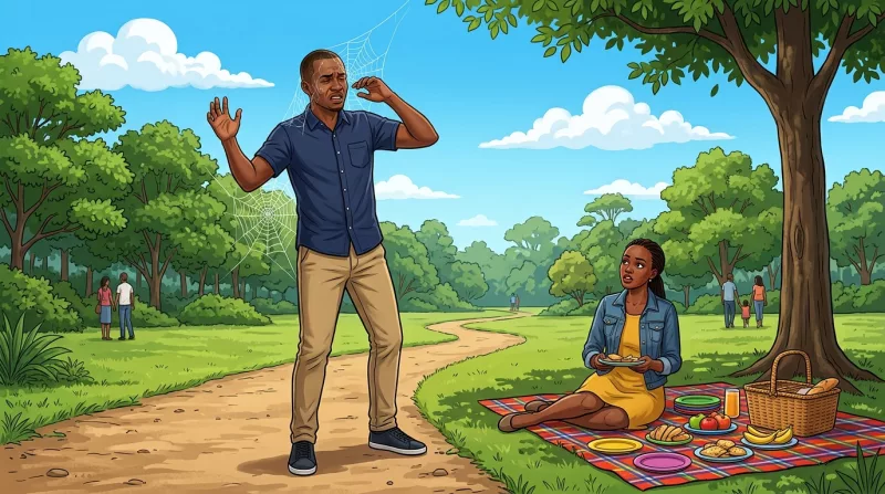 A strange entanglement ensues on a picnic date in Nairobi / AI GENERATED