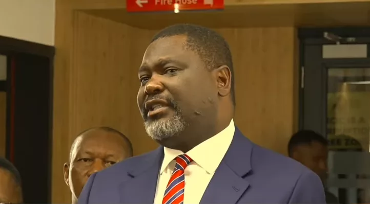 Public Service Cabinet Secretary Geoffrey Ruku addressing the media after appearing before the National Cohesion and Integration Commission on September 1, 2026. /SCREENGRAB