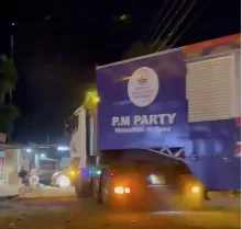People’s Renaissance Movement truck that was allegedly confiscated by police/SCREENGRAB