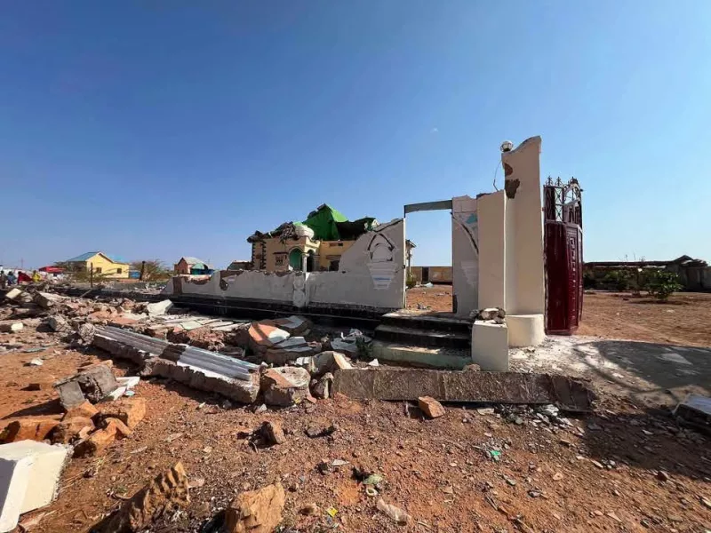 Home hit by an airstrike in Doolow District, Gedo Region/HANDOUT