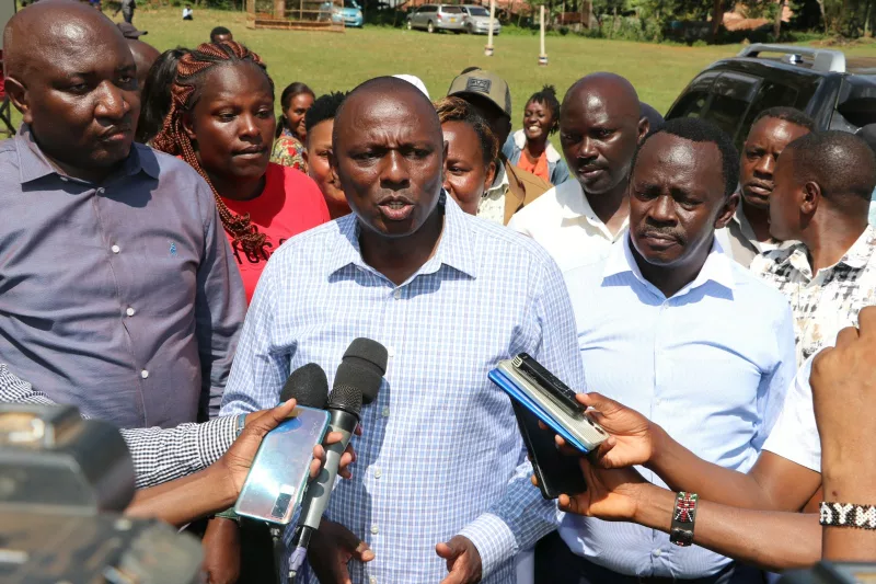 Leader of Majority in the national assembly Kimani Ichug'wah addressing the media after a consultative meeting with grassroot women leaders in Kerugoya, Kirinyaga county on Saturday September 5 2026.