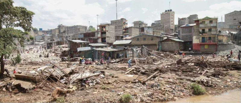 File photo of demolitions targeting buildings and structures in riparian lands in Nairobi /FILE