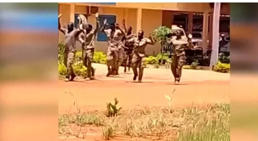 After the mutiny was put down, state television broadcast images of the arrest of some of the soliders