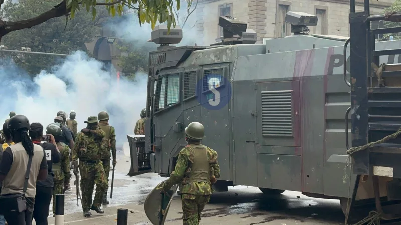 Anti-riot police respond during a past protest  /FILE