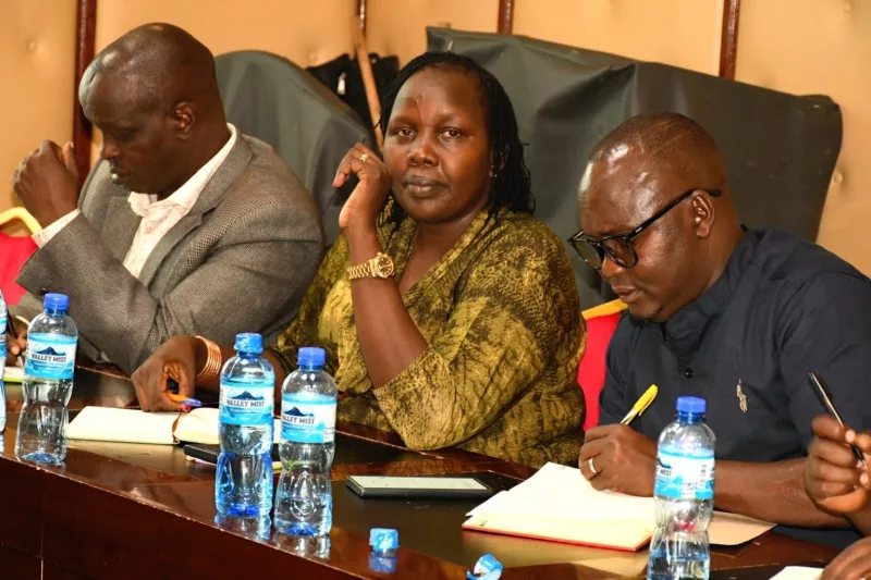 Senior West Pokot county officials during a meeting on preparedness ahead of Eld Nino rains