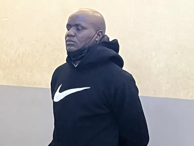 GSU officer Nathan Kirwa before the court in Eldoret