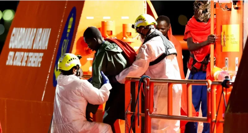 Spanish Maritime Rescue teams located the vessel some 65 nautical miles southwest of Gran Canaria's coastal town of Arguineguín on Wednesday/Screengrab