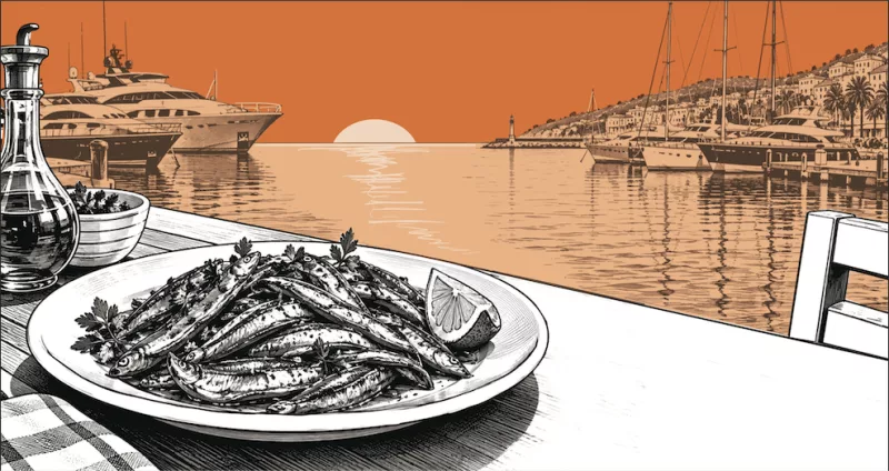 The poor man's fish that Athens serves at the marina