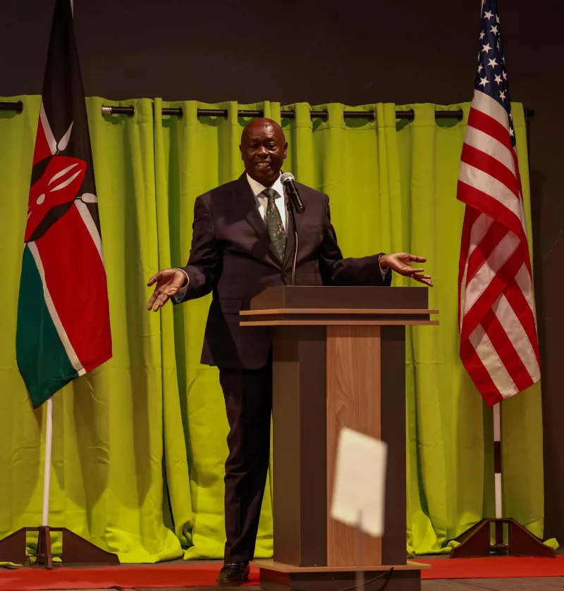 DCP leader Rigathi Gachagua addresses Kenyans living in Spokane, Washington State, USA, on September  6, 2026