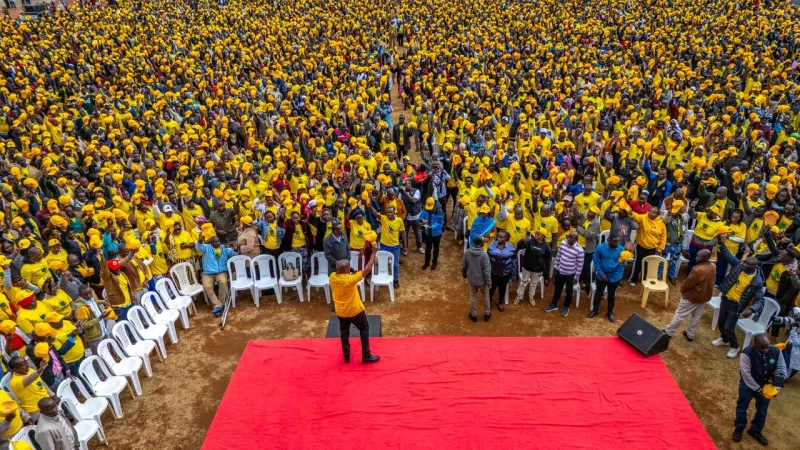 Deputy President Kithure Kindiki address residents at