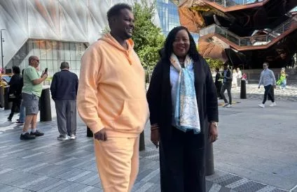 Oketch Salah, Ida stroll through Downtown New York