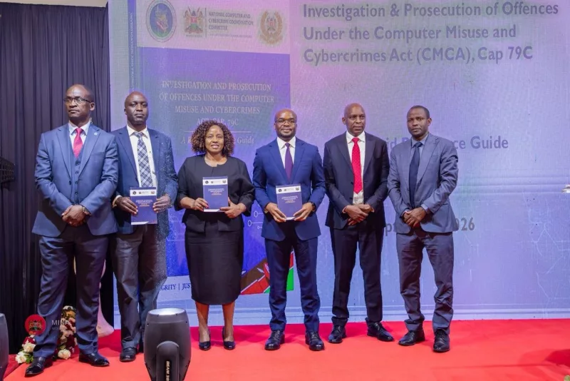 PS Raymond Omollo when he presided over the launch of the first Rapid Reference Guide on investigating and prosecuting offences under the Computer Misuse and Cybercrimes Act