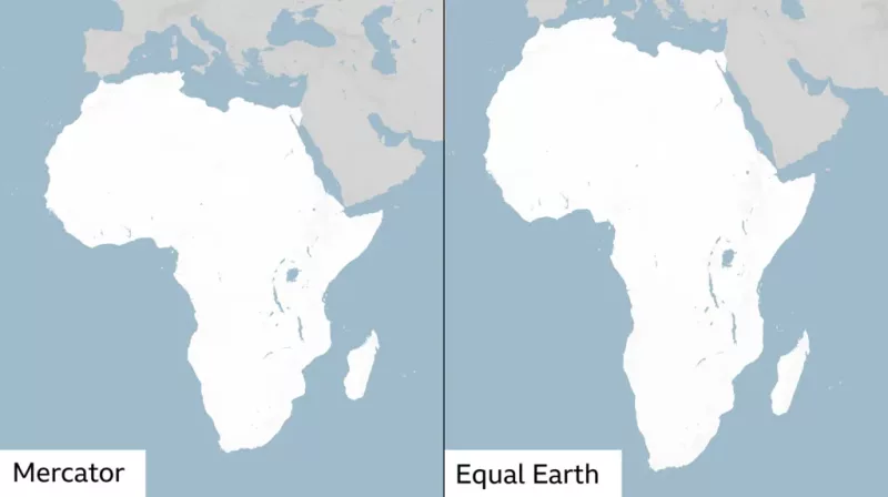 The Mercator projection is the map widely used across the globe but inaccurately depicts the sizes of countries and continents