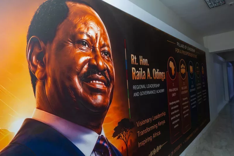 A mural of Rt. Hon. Raila Amolo Odinga displayed at the newly launched Regional Leadership and Governance Academy at the Kenya School of Government in Nairobi/HANDOUT