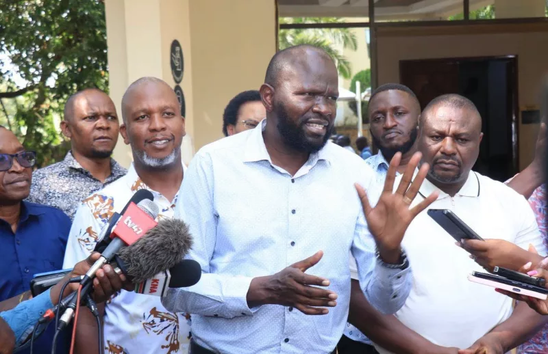 National Assembly Public Investments Committee on Governance and Education chair Luanda MP Dick Maungu addresses the media at the Royal Swiss Hotel in Kisumu during its retreat, September 3, 2026. /PARLIAMENT