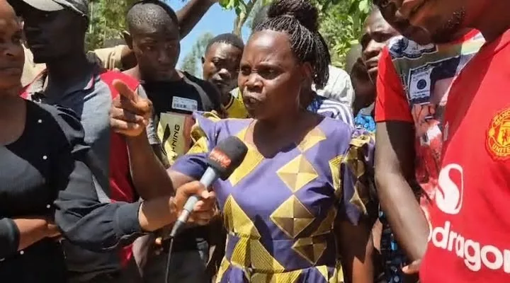 A resident Janet Murambi addressing the press at Shiruma village in Malava constituency on Wednesday/IMAGE/HILTON OTENYO