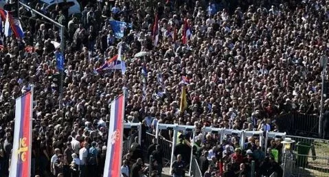 Thousands took part in a public memorial on the day of the funeral ceremony