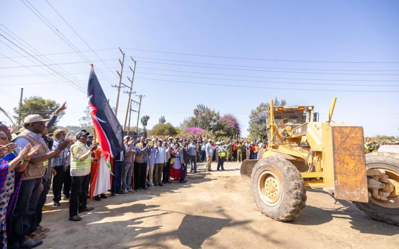 President William Ruto flags off the upgrading of the Ngong-Kibiko-Kangeria Road