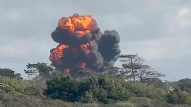 Two pilots eject and parachute out of RAF plane before crash