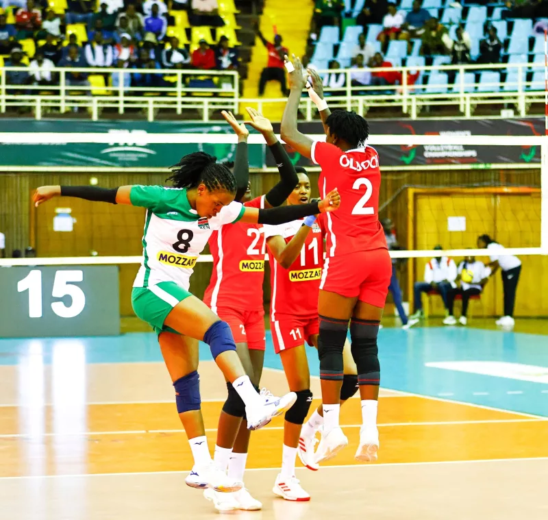 Malkia strikers Josephine Kataa, Merlyn Terry, Marian SOkoiyo and Veronicah Adhiambo