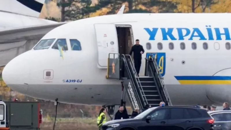 Volodymyr Zelensky arrived at Oslo airport on Tuesday ahead of the talks with Witkoff