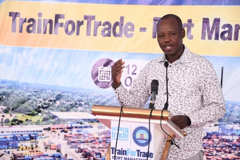 Kenya Ports Authority (KPA) Chief Executive Officer (CEO) Captain William Ruto during the opening of a five-day port management coaching workshop dubbed Train for Trade, organized in collaboration with the United Nations Conference on Trade and Development (UNCTAD) in Watamu, Kilifi County.