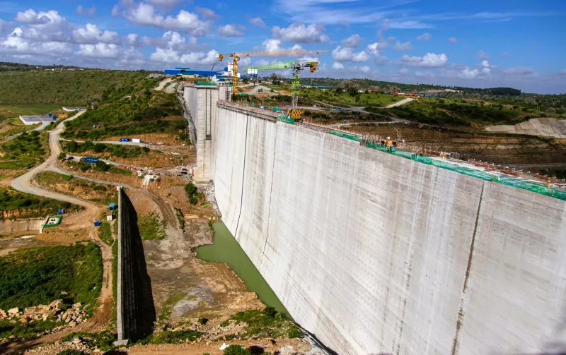 A general view of the Sh45 billion Mwache multipurpose dam project which has reached 94 percent completion rate. The Mwache Multipurpose Dam Project is a flagship national infrastructure project designed to solve chronic water shortages and boost food security in the coastal region.