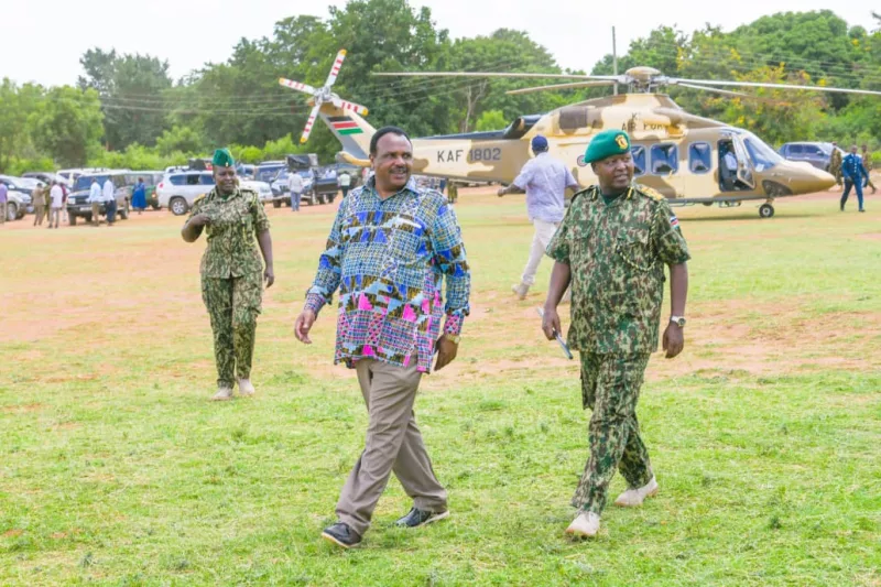 NYS Council chairman Adan Mulata with Commandant General James Tembur in Chesongoch/COURTESY