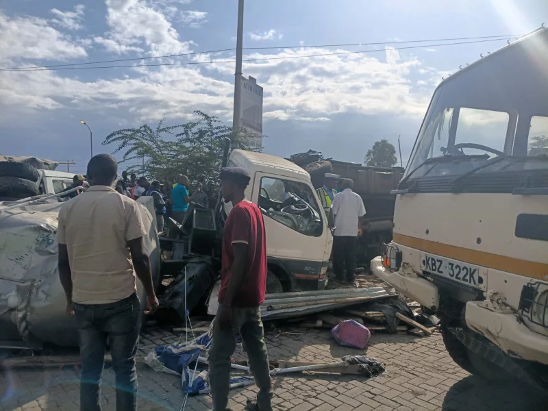 Scene of accident along Mombasa Road in Athi River, Machakos county on October 26, 2026.