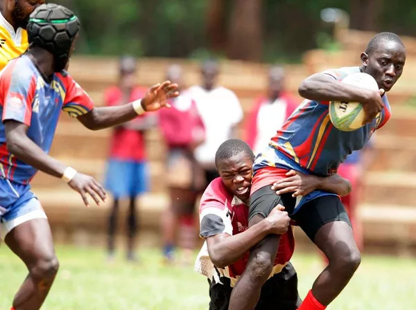 Ofafa Jericho Jeff Andego cuts through the Lenana defence during a recent match