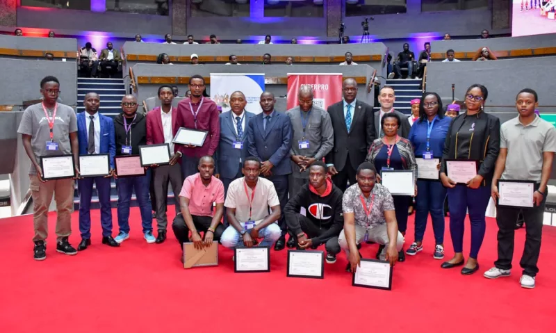 Youth who received training in cybersecurity skills pose for a photo at the close of Cyberweek Africa 2026 conference at the Kenyatta International Convention Centre (KICC) on October 30, 2026/HANDOUT