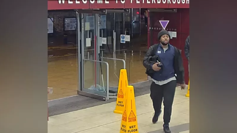 The jury has been shown this image of Anthony Williams at Peterborough railway station, where he boarded the train/British Transport Police