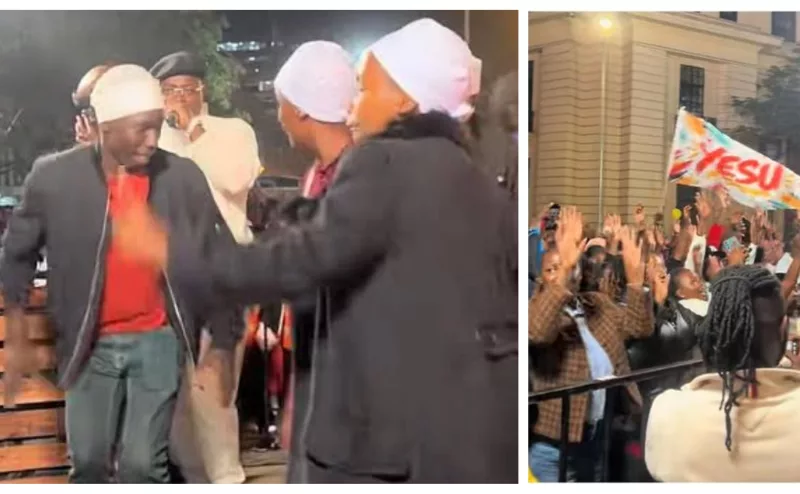 Kenyans on stage outside the Kenya National Archives in Nairobi //Courtesy