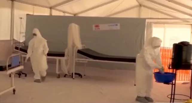 Ebola contacts in a quarantine facility in Nairobi. /SCREENGRAB