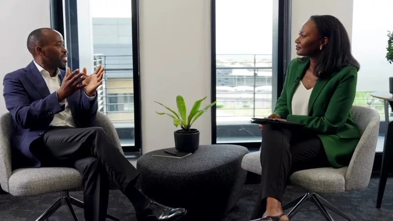 L-R: Hardy Pemhiwa, president and chief executive of Cassava Technologies; in an interview with  BBC’s Africa Enterprise programme host Nancy Kacungira.