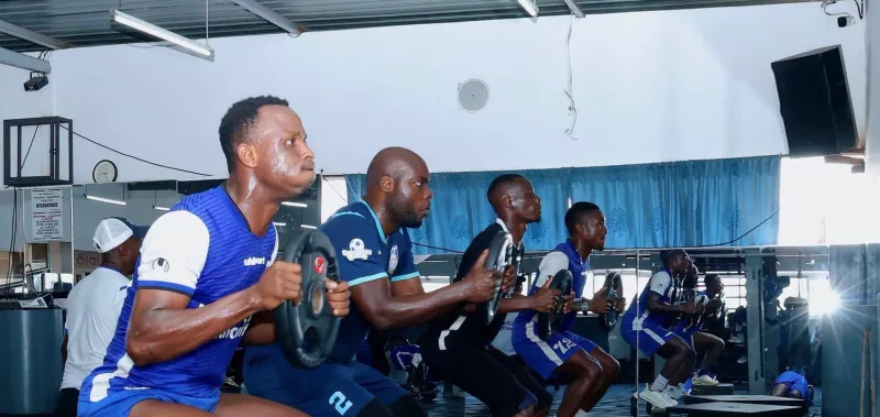 Bandari players during a training session
