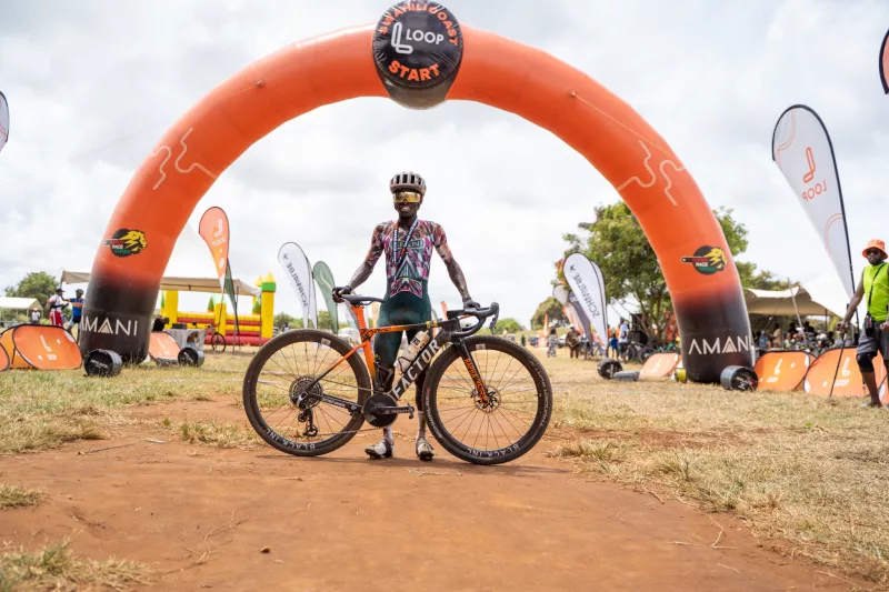 Jordan Schlek poses after winning 120KM race at Vipingo ridge