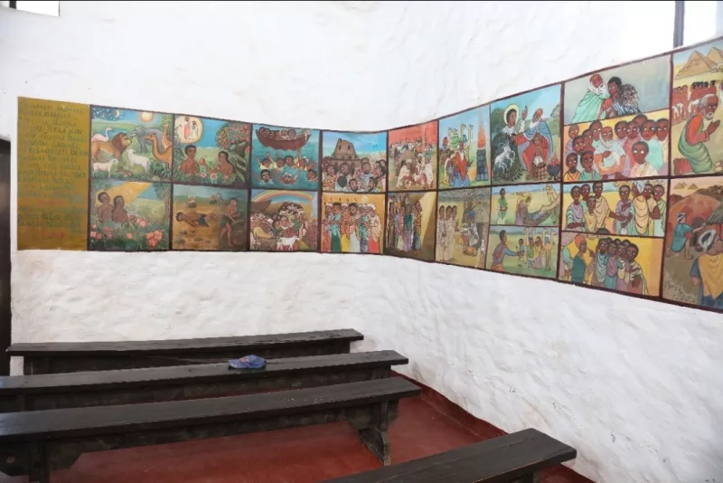 Drawings on the walls of the church/FELIX KIPKEMOI