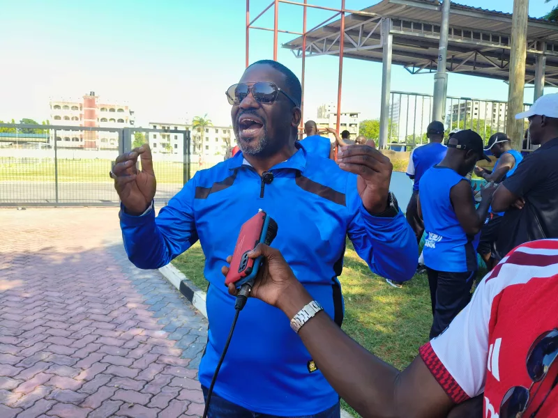 Kenya Police FC technical director Mbarak Bashatir at Mbaraki Stadium in Mombasa on Saturday / BRIAN OTIENO