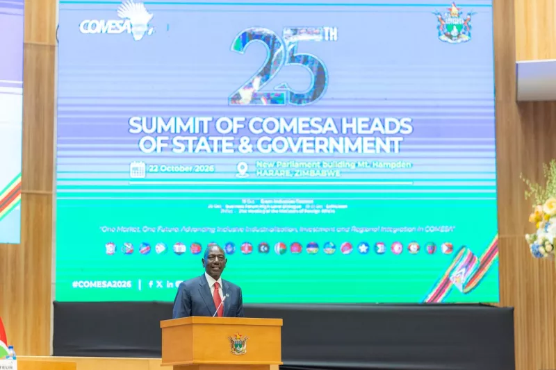 President William Ruto attends the 25th COMESA summit of Heads of States and Government in Harare,Zimbabwe.