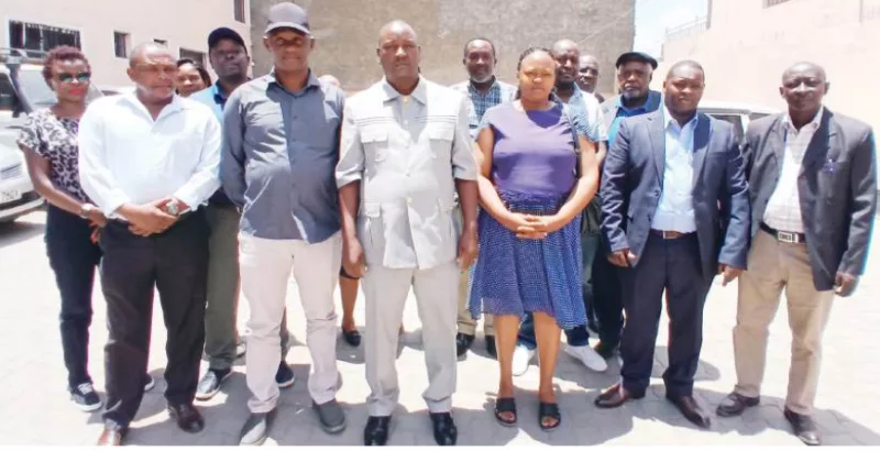 New KCC  transporters address the press at a hotel in Mlolongo, Machakos county on Friday /GEORGE OWITTI